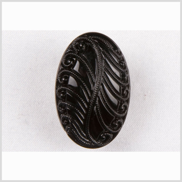 Black Glass Button - 36L/23mm