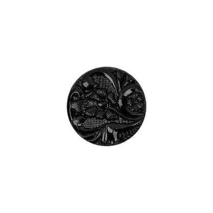 Black Glass Button - 22L/14mm