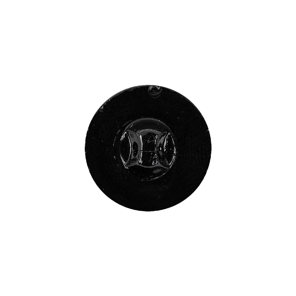 Black Glass Button - 28L/18mm Detail