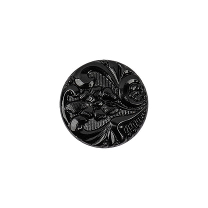 Black Glass Button - 28L/18mm