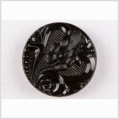 Black Glass Button - 44L/28mm