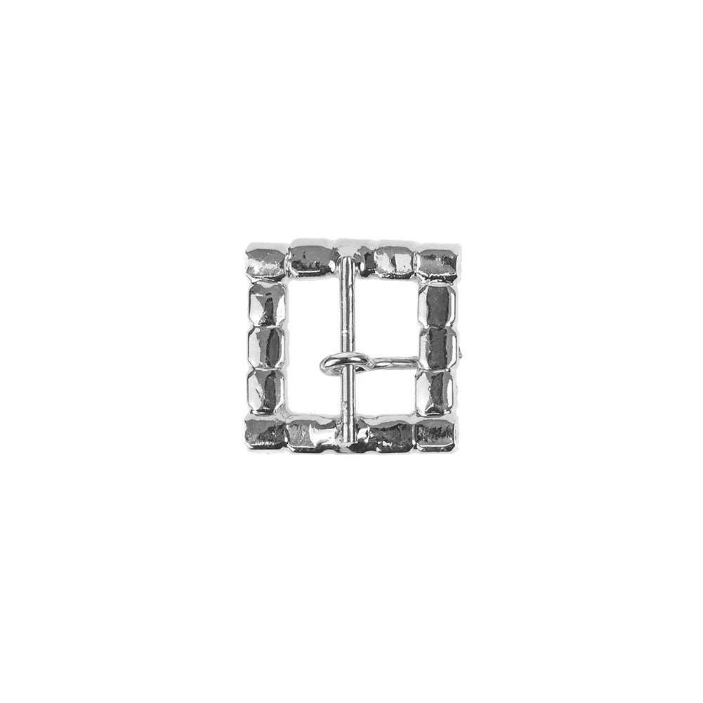 Swarovski Crystal and Silver Square Rhinestone Buckle - 0.625" Detail