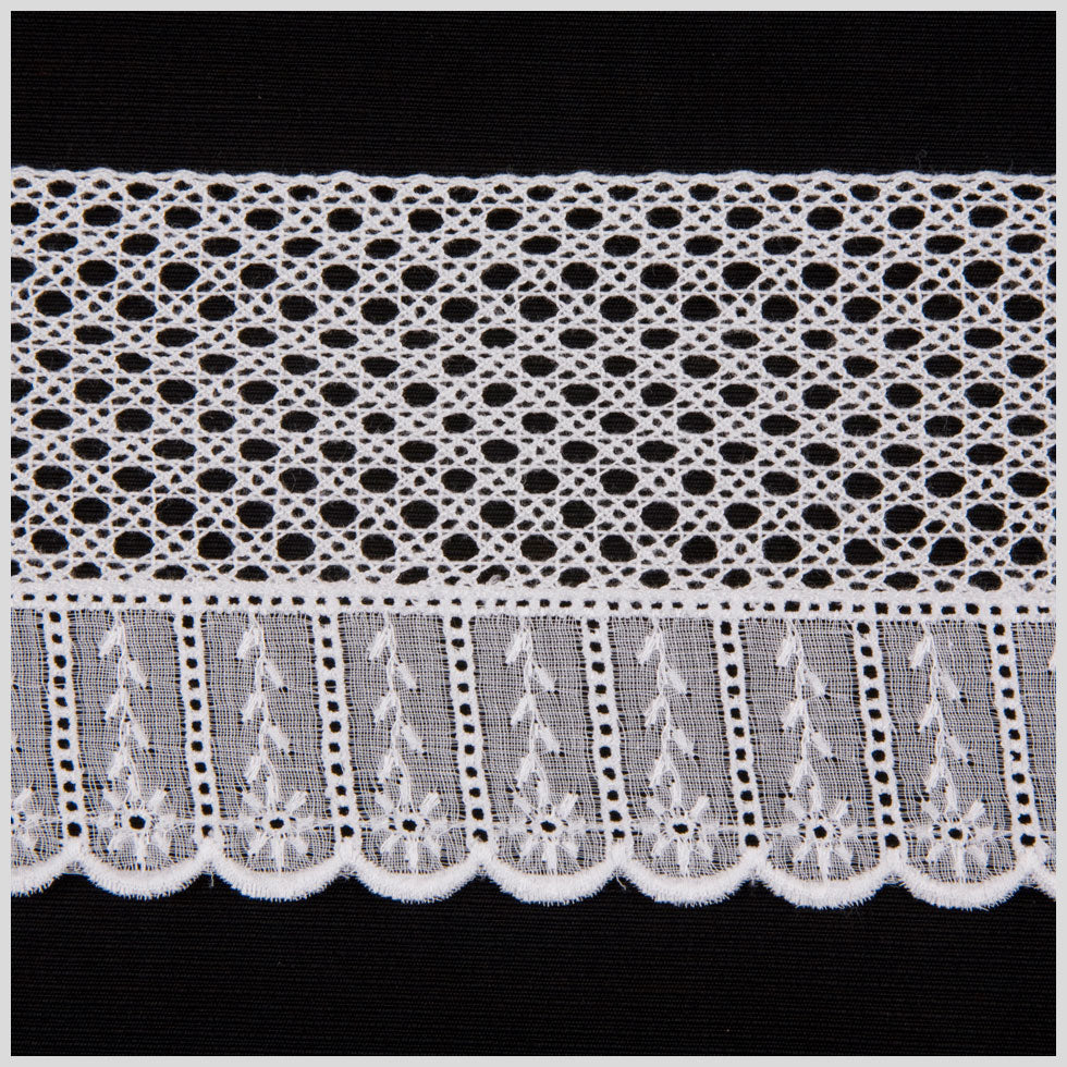 White Eyelet Lace Trim - 3"
