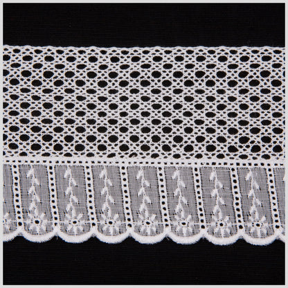 White Eyelet Lace Trim - 3"