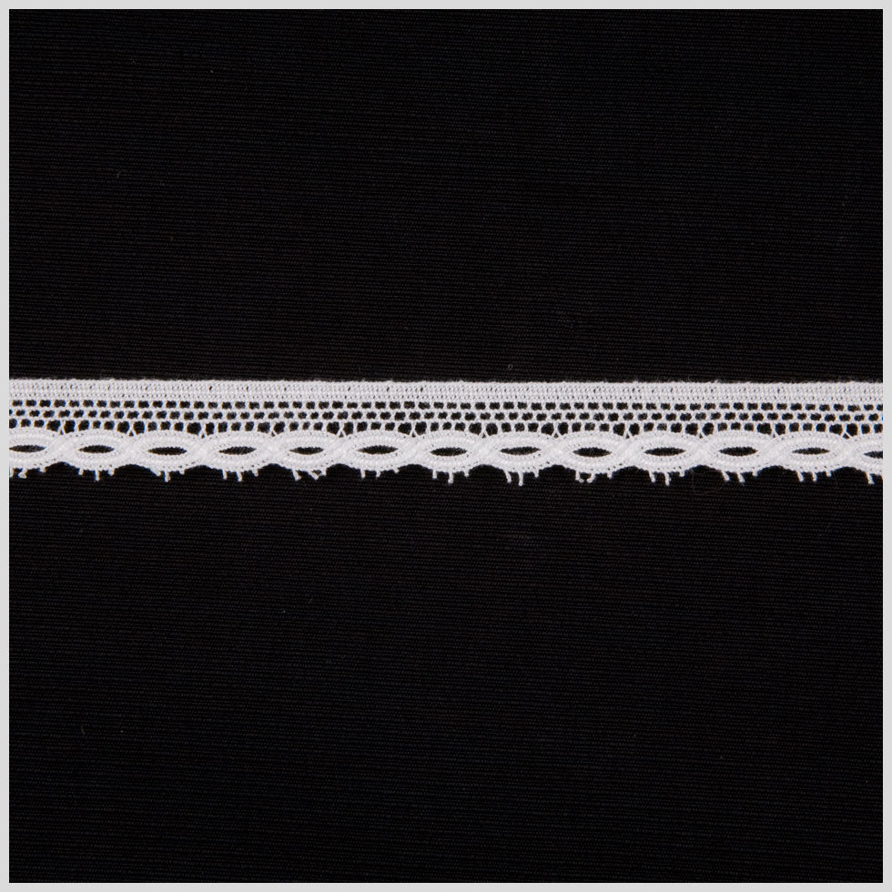 1/2" White Solid Fine Lace