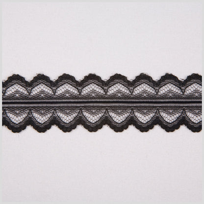 1.25" Black Raschel Lace