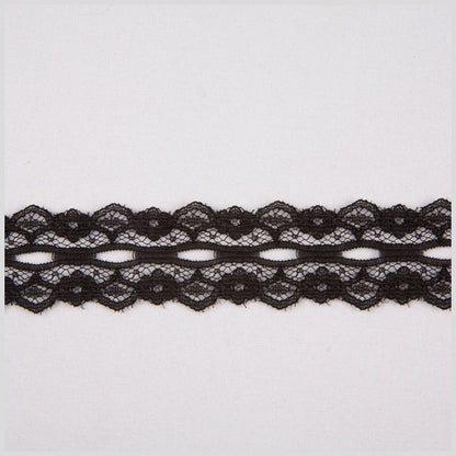 1" Black Raschel Lace
