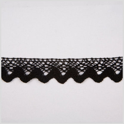 1" Black Crochet Lace