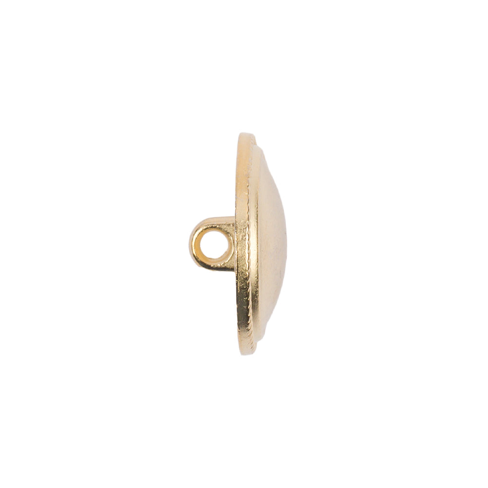 Matte Gold Brushed Metal Shank Back Button - 32L/20mm Folded
