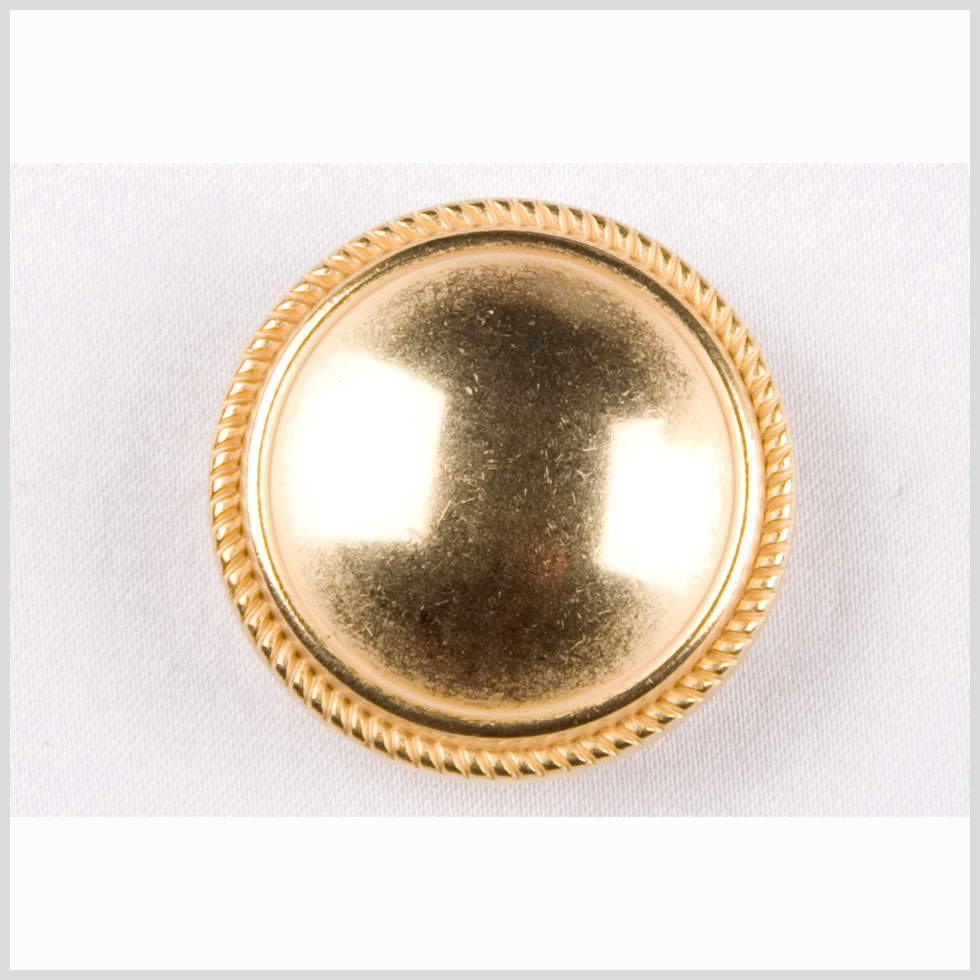 Matte Gold Brushed Metal Shank Back Button - 36L/23mm