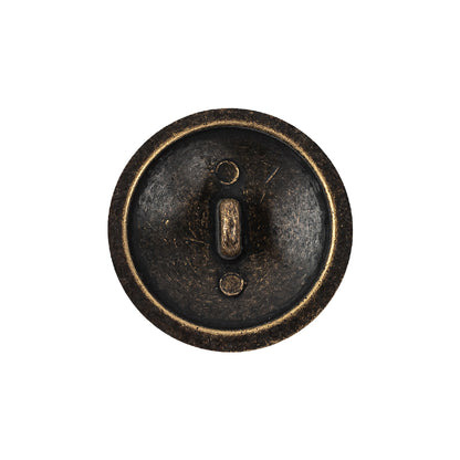 Old Brass Domed Metal Shank Back Button with Decorative Rim - 36L/23mm Detail