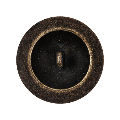Old Brass Domed Metal Shank Back Button with Decorative Rim - 44L/28mm Detail