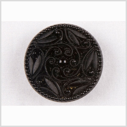 Black Glass Button - 36L/23mm
