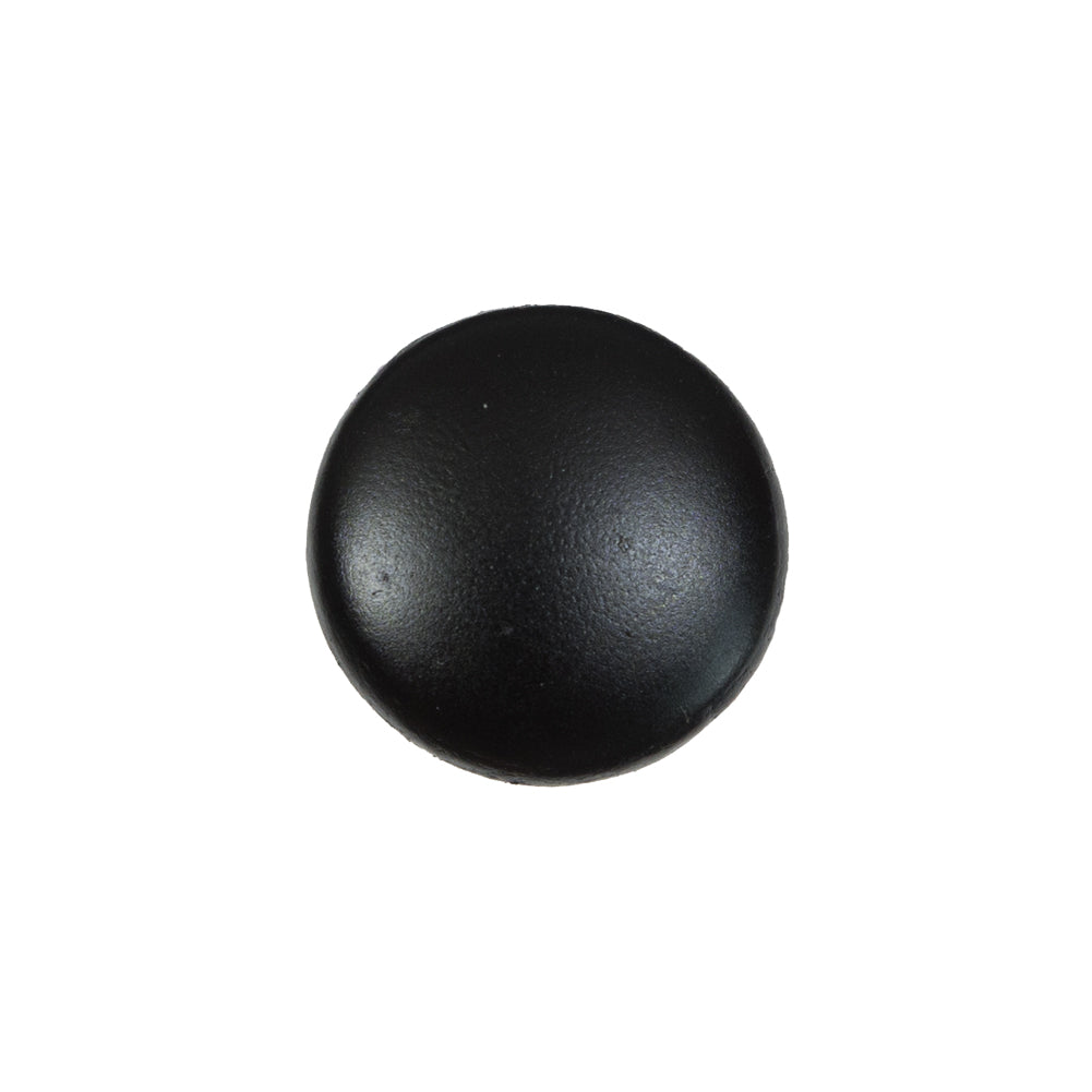 Black Leather Shank Back Button - 30L/19mm