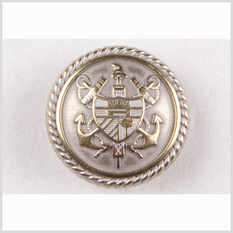 Silver Brass Polished Metal Blazer Button - 24L/15mm