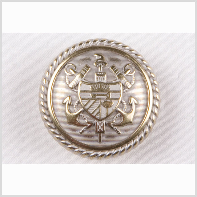 Silver Brass Polished Metal Blazer Button - 32L/20mm