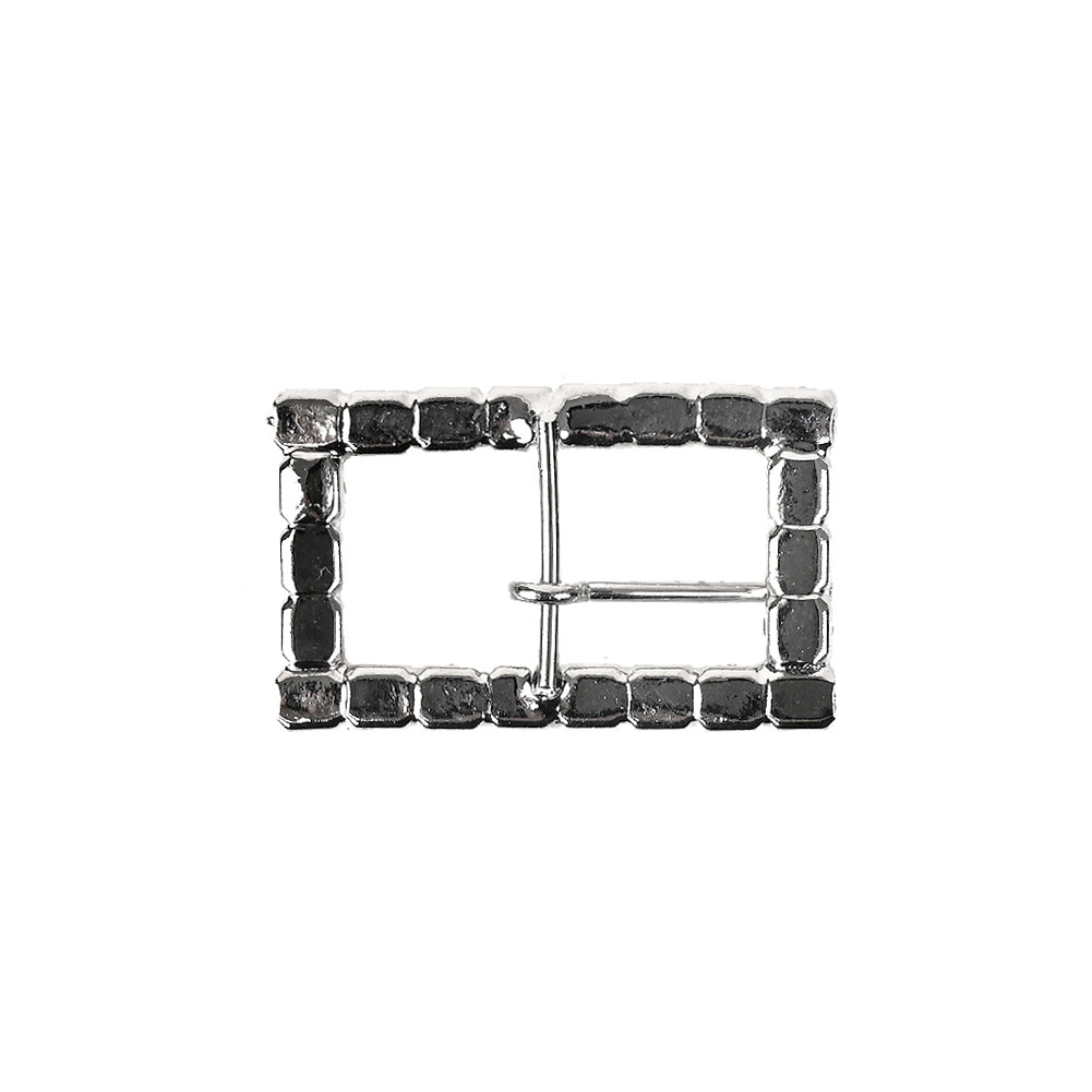 Swarovski Crystal and Silver Rectangular Rhinestone Buckle - 1" x 0.625" Detail