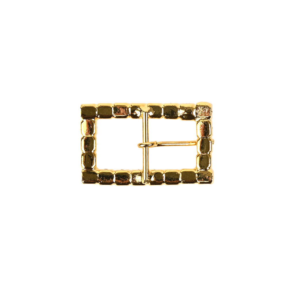 Swarovski Crystal and Gold Rectangular Rhinestone Buckle - 1" x 0.625" Detail