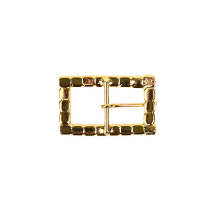 Swarovski Crystal and Gold Rectangular Rhinestone Buckle - 1" x 0.625" Detail