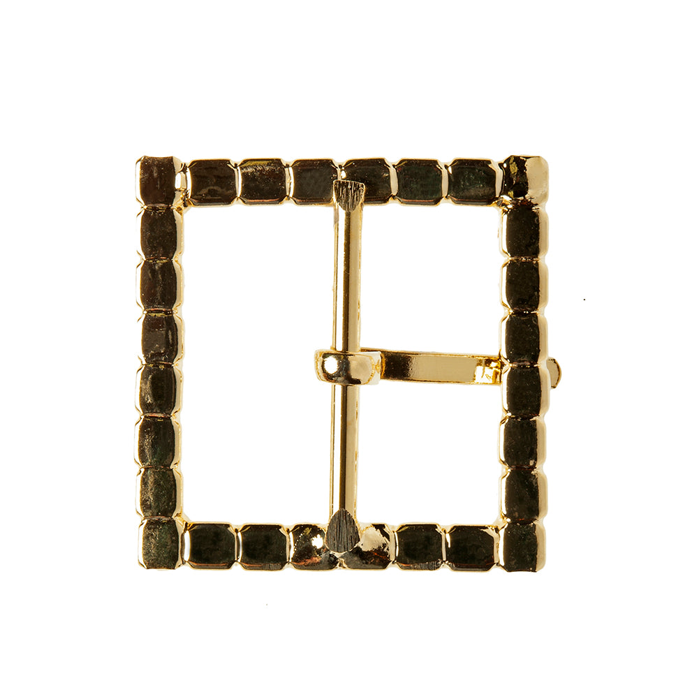 Swarovski Crystal and Gold Square Rhinestone Buckle - 1.375" Folded