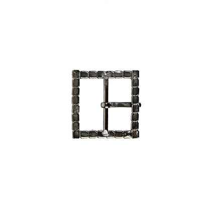 Swarovski Black Diamond and Gunmetal Square Rhinestone Buckle - 1.375"