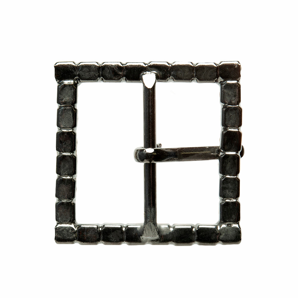 Swarovski Black Diamond and Gunmetal Square Rhinestone Buckle - 1.375" Folded