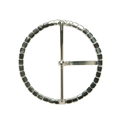 Swarovski Crystal and Silver Circular Rhinestone Buckle - 2.5" Folded