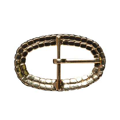 Swarovski Crystal and Gold Oval Rhinestone Buckle - 1.625" x 2.5"
