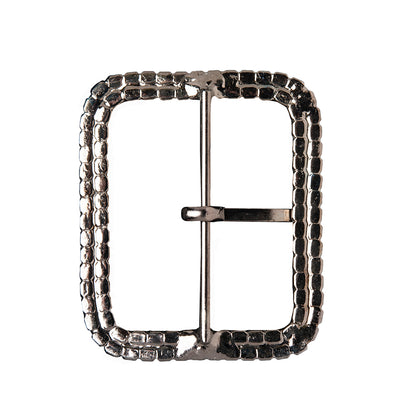 Swarovski Black Diamond and Gunmetal Rounded Rectangular Rhinestone Buckle - 2" x 2.375"