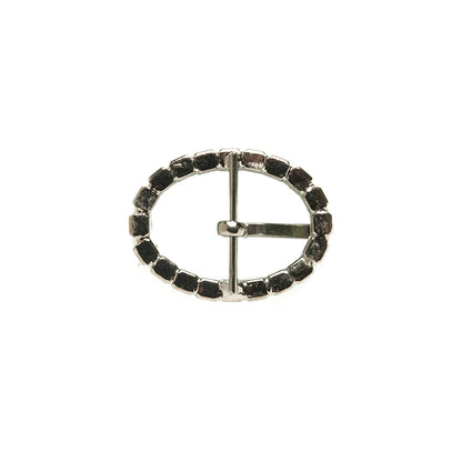 Swarovski Black Diamond and Gunmetal Oval Rhinestone Buckle - 1.125" x 1.5"