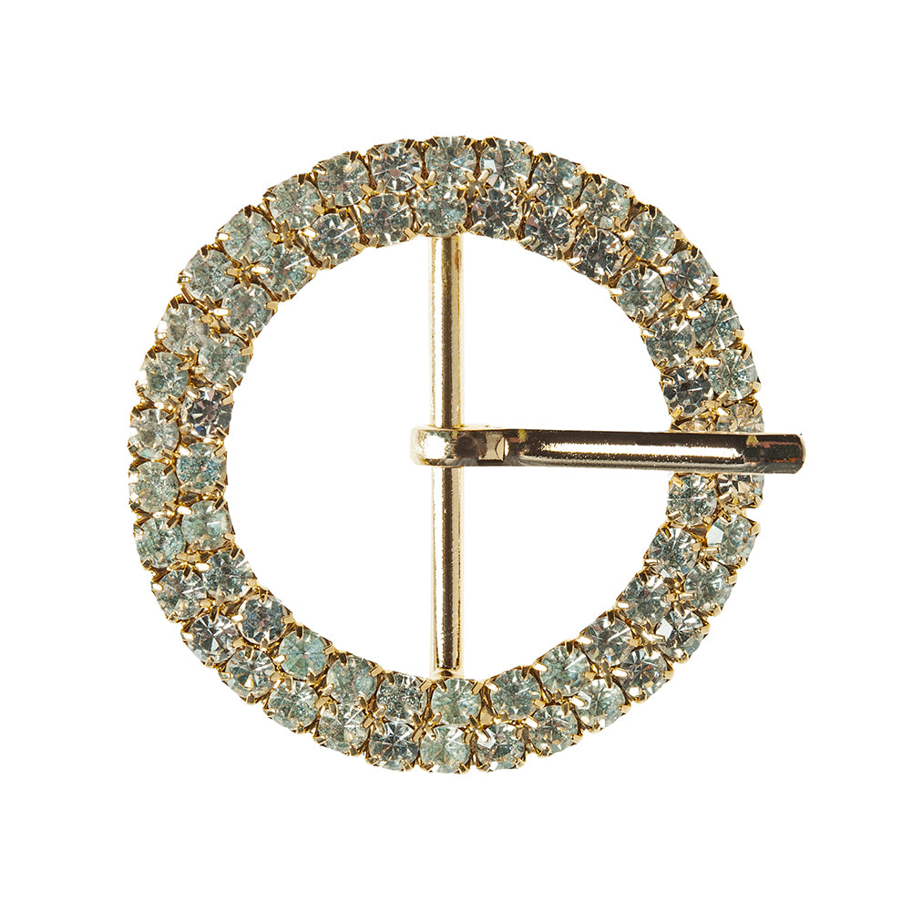 1.5" Gold/Crystal Swarovski Rhinestone Buckle