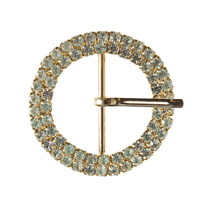 1.5" Gold/Crystal Swarovski Rhinestone Buckle