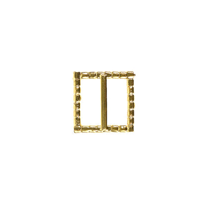 Swarovski Crystal and Gold Square Rhinestone Slider - 0.875" Detail