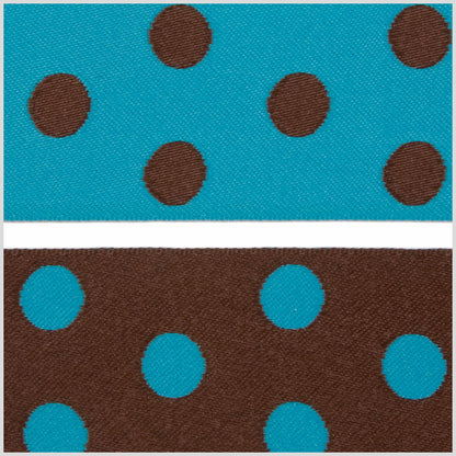 Brown/Dark Blue French Jacquard Ribbon Detail