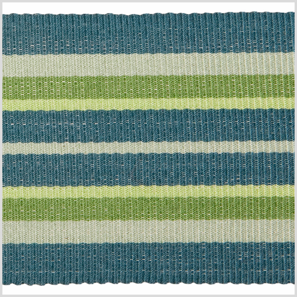 Blue/Green Combo Striped Grosgrain Ribbon Detail