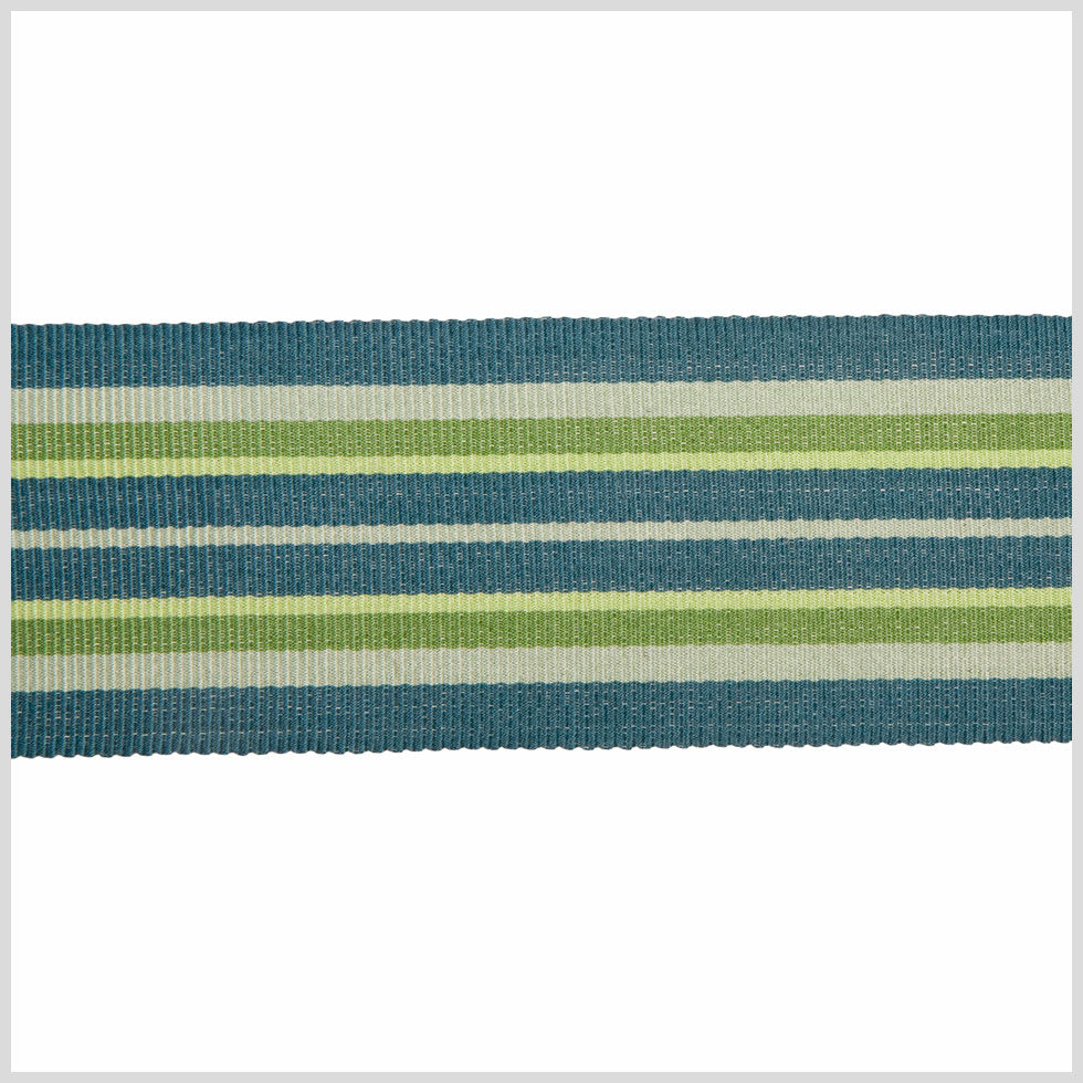 Blue/Green Combo Striped Grosgrain Ribbon