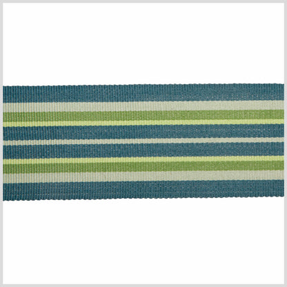 Blue/Green Combo Striped Grosgrain Ribbon
