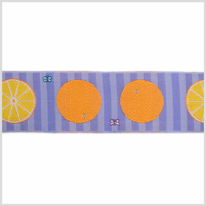Orange/Lavender French Jacquard Ribbon
