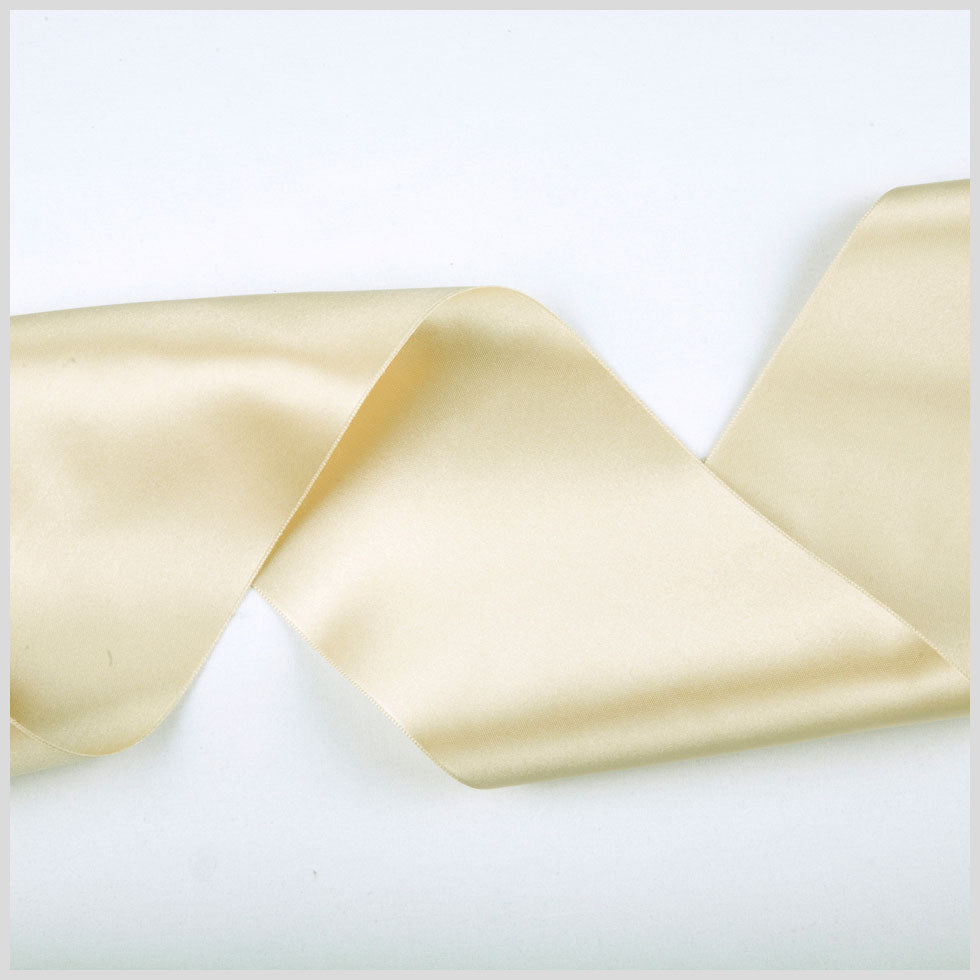 3.75" Pale Gold Double Face French Satin Ribbon