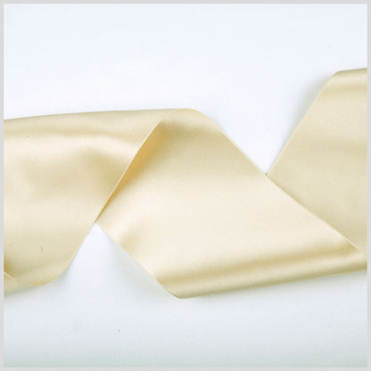 3.75" Pale Gold Double Face French Satin Ribbon