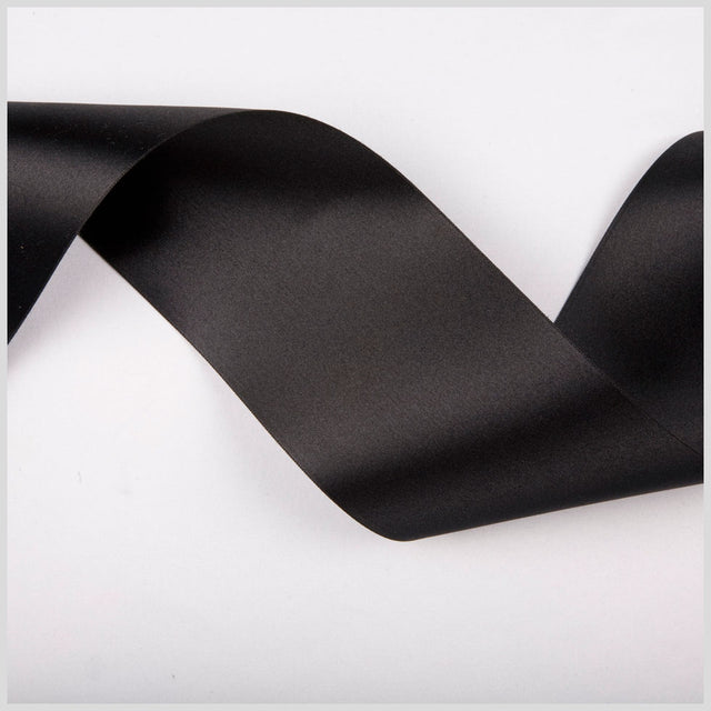 3.75" Black Double Face French Satin Ribbon