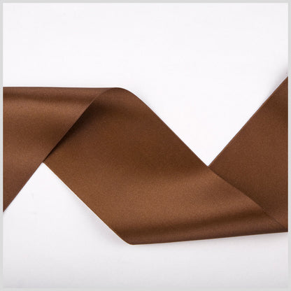 3.75" Light Brown Double Face French Satin Ribbon