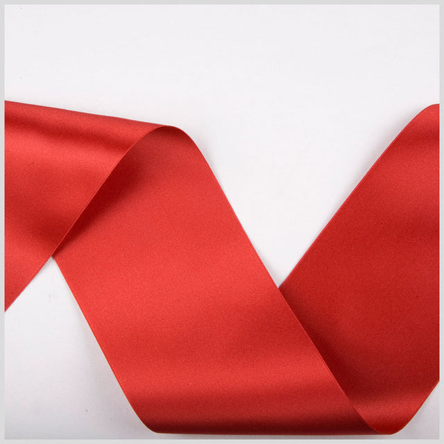 3.75" Garnet Double Face French Satin Ribbon