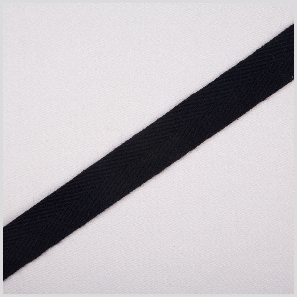 3/4" Black Cotton Twill Tape