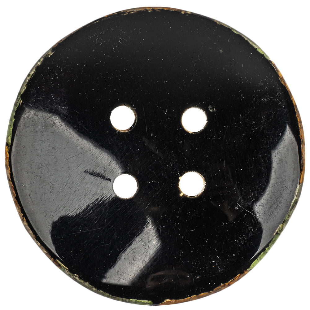 Lime Green and Harvest Pumpkin Snakeskin Coconut Button - 80L/50.8mm Detail