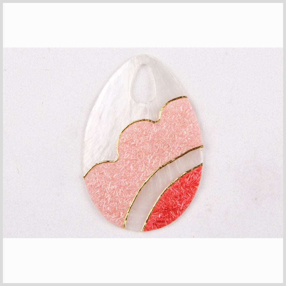 Natural Crystal Pink Camella Rose Shell Pendant
