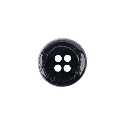 Black and Gold Edged 4-Hole Glass Button - 24L/15mm Detail