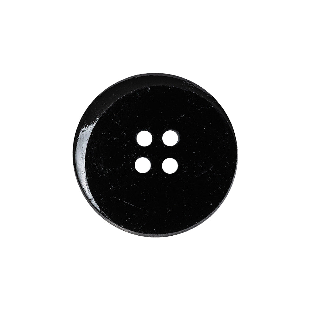 Black and Gold Edged 4-Hole Glass Button - 36L/23mm Detail