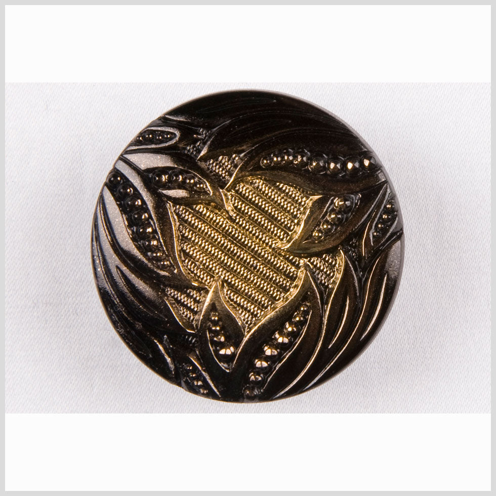 Gold Shaded Glass Button - 36L/23mm