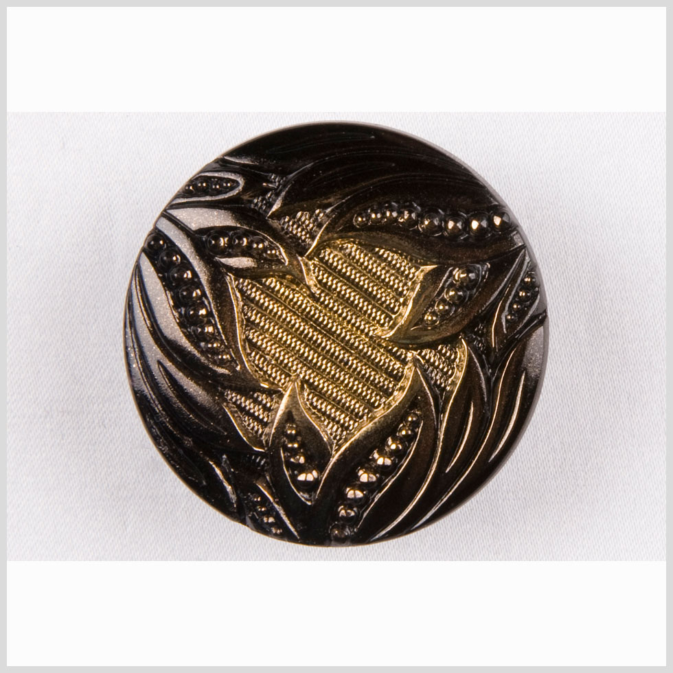 Gold Shaded Glass Button - 58L/37mm